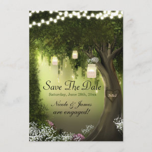 Oak Tree Enchanted Forest Garden Save the Date