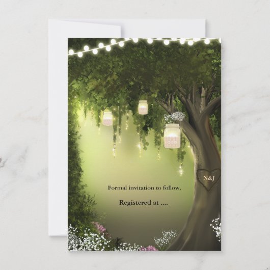 Oak Tree Enchanted Forest Garden Save the Date (Rückseite)