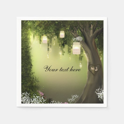 Oak Tree Enchanted Forest Garden Wedding Napkins Serviette (Vorderseite)