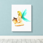 Oak Tree Fairy mit Acorn Leinwanddruck (Insitu (Holzboden))