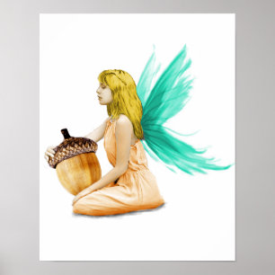 Oak Tree Fairy mit Acorn Poster
