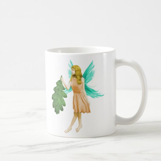 Oak Tree Fairy mit einem Eichenleaf Kaffeetasse (Rechts)