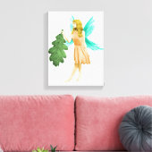 Oak Tree Fairy mit einem Eichenleaf Leinwanddruck (Insitu (Wohnzimmer))