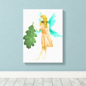 Oak Tree Fairy mit einem Eichenleaf Leinwanddruck (Insitu (Holzboden))