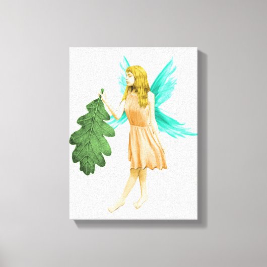Oak Tree Fairy mit einem Eichenleaf Leinwanddruck (Vorderseite)
