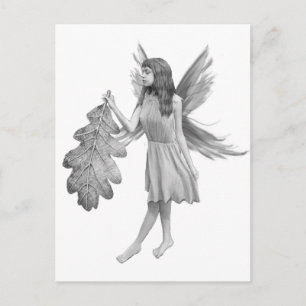 Oak Tree Fairy mit Leaf Postkarte