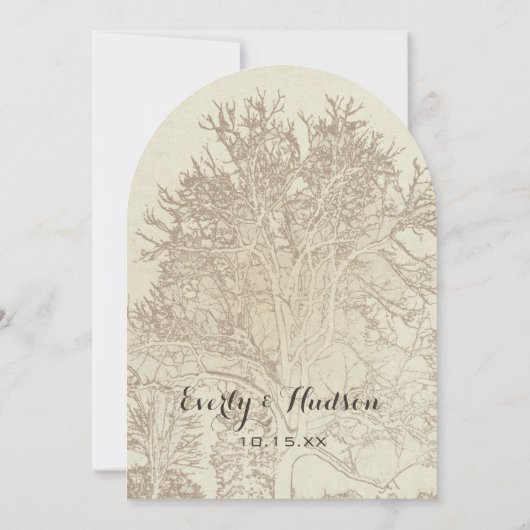 Oak Tree Forest Wedding Einladung (Rückseite)