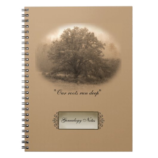 Oak Tree Genealogy-Notebook Notizblock (Vorderseite)