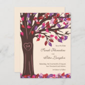 Oak Tree Heart Save the Date Wedding Card (Vorne/Hinten)