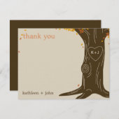 Oak Tree Hochzeit im Herbst Danke Karte (Vorne/Hinten)