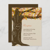 Oak Tree Hochzeit im Herbst Empfang Card Begleitkarte (Vorne/Hinten)