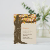 Oak Tree Hochzeit im Herbst Empfang Card Begleitkarte (Stehend Vorderseite)