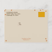 Oak Tree Hochzeit im Herbst Save the Date Postkart Ankündigungspostkarte (Rückseite)