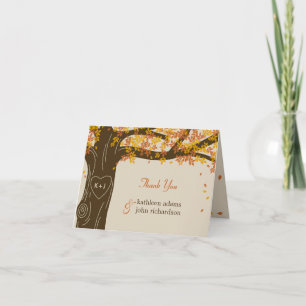Oak Tree Hochzeit im Herbst Vielen Dank Hinweis Ka Dankeskarte