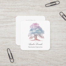 Oak Tree Illustration Business Card