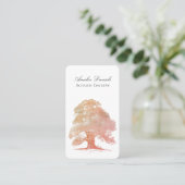 Oak Tree Illustration in Creme Beige Visitenkarte (Stehend Vorderseite)