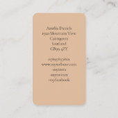 Oak Tree Illustration in Creme Beige Visitenkarte (Rückseite)