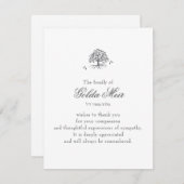 Oak Tree Jewish Sympathy Cards RSVP Karte (Vorne/Hinten)