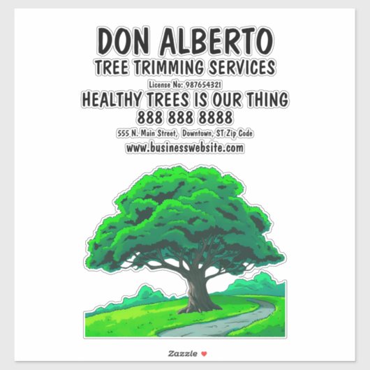 Oak Tree Logo | Custom Tree Trimming Service Aufkleber (Blatt)