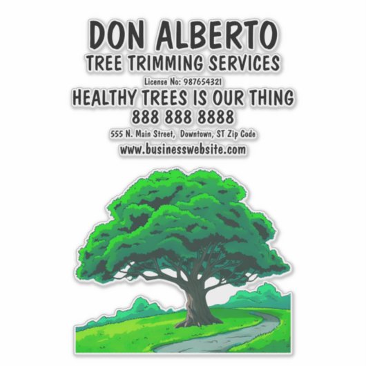 Oak Tree Logo | Custom Tree Trimming Service Aufkleber (Vorderseite)