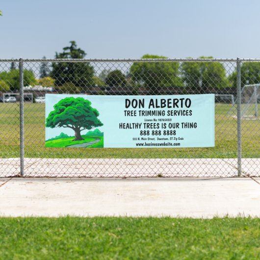 Oak Tree Logo | Custom Tree Trimming Service Banner (Insitu)