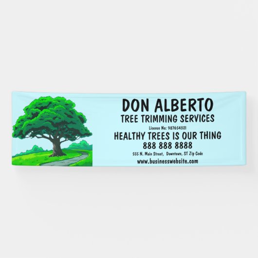 Oak Tree Logo | Custom Tree Trimming Service Banner (Horizontal)