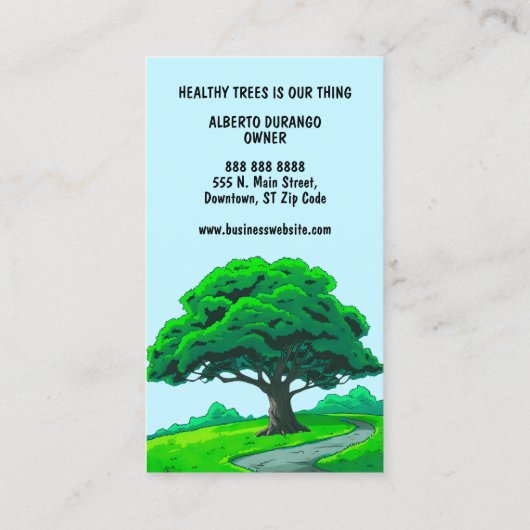 Oak Tree Logo | Custom Tree Trimming Services Visitenkarte (Rückseite)