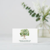 Oak Tree Logo Networking Business Card Visitenkarte (Stehend Vorderseite)