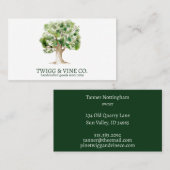 Oak Tree Logo Networking Business Card Visitenkarte (Vorne/Hinten)