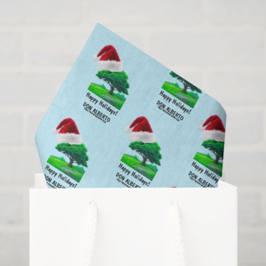 Oak Tree Logo | Santa Hat Happy Holidays Business Seidenpapier (Geschenktüte)