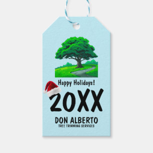 Oak Tree Logo Weihnachtsmann Hut Frohe Feiertage Geschenkanhänger
