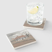 Oak Tree Manor Steinuntersetzer (Seitenansicht)