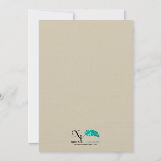 Oak Tree on Burlap Wedding Einladung (Rückseite)