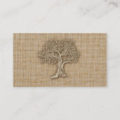 Oak Tree on Burlap Wedding Platzkarten (Rückseite)