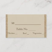 Oak Tree on Burlap Wedding Platzkarten (Vorderseite)