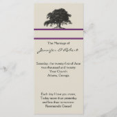 Oak Tree Plantation im Lila Hochzeitsprogramm Programm (Vorderseite)