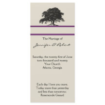 Oak Tree Plantation im Lila Hochzeitsprogramm