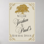 Oak Tree Plantation in Gold Glitzer Probe Poster (Vorne)