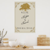 Oak Tree Plantation in Gold Glitzer Probe Poster (Küche)