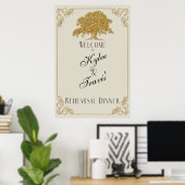 Oak Tree Plantation in Gold Glitzer Probe Poster (Heimbüro)