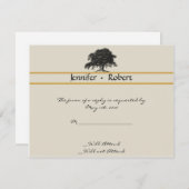 Oak Tree Plantation in Gold RSVP Karte (Vorne/Hinten)