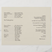 Oak Tree Plantation in Gold Wedding Program (Rückseite)