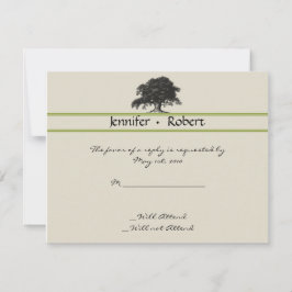 Oak Tree Plantation in Green Response Card RSVP Karte