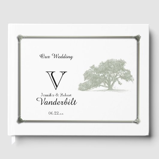 Oak Tree Plantation Wedding Guest Book Gästebuch (Vorderseite)