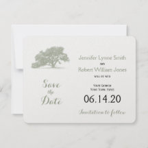 Oak Tree Plantation Wedding Save the Date