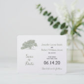 Oak Tree Plantation Wedding Save the Date (Stehend Vorderseite)