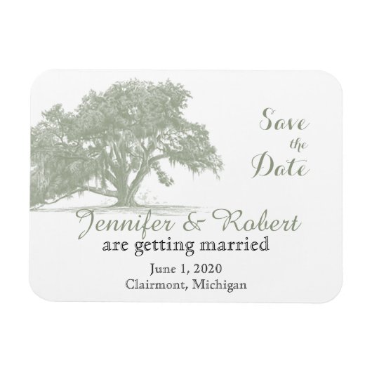 Oak Tree Plantation Wedding Save the Date Magnet (Horizontal)