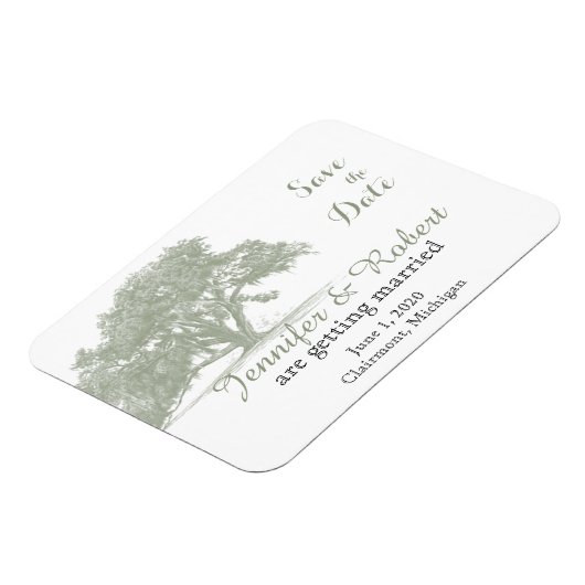Oak Tree Plantation Wedding Save the Date Magnet (Linke Seite)
