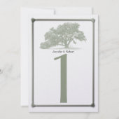 Oak Tree Plantation Wedding Tischnummer (Vorderseite)