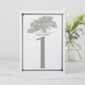 Oak Tree Plantation Wedding Tischnummer (Stehend Vorderseite)